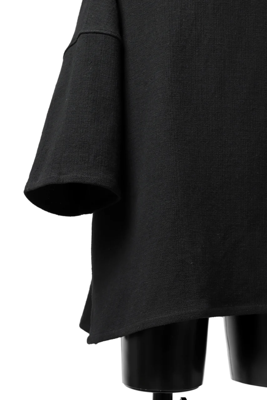 ISAMU KATAYAMA BACKLASH RELAX FIT PULLOVER SHIRT / DOBBY LINEN-COTTON (BLACK) - Image 8
