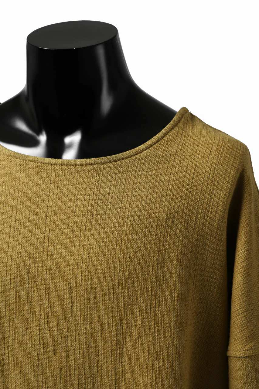 ISAMU KATAYAMA BACKLASH RELAX FIT PULLOVER SHIRT / DOBBY LINEN-COTTON (MUSTARD) - Image 11