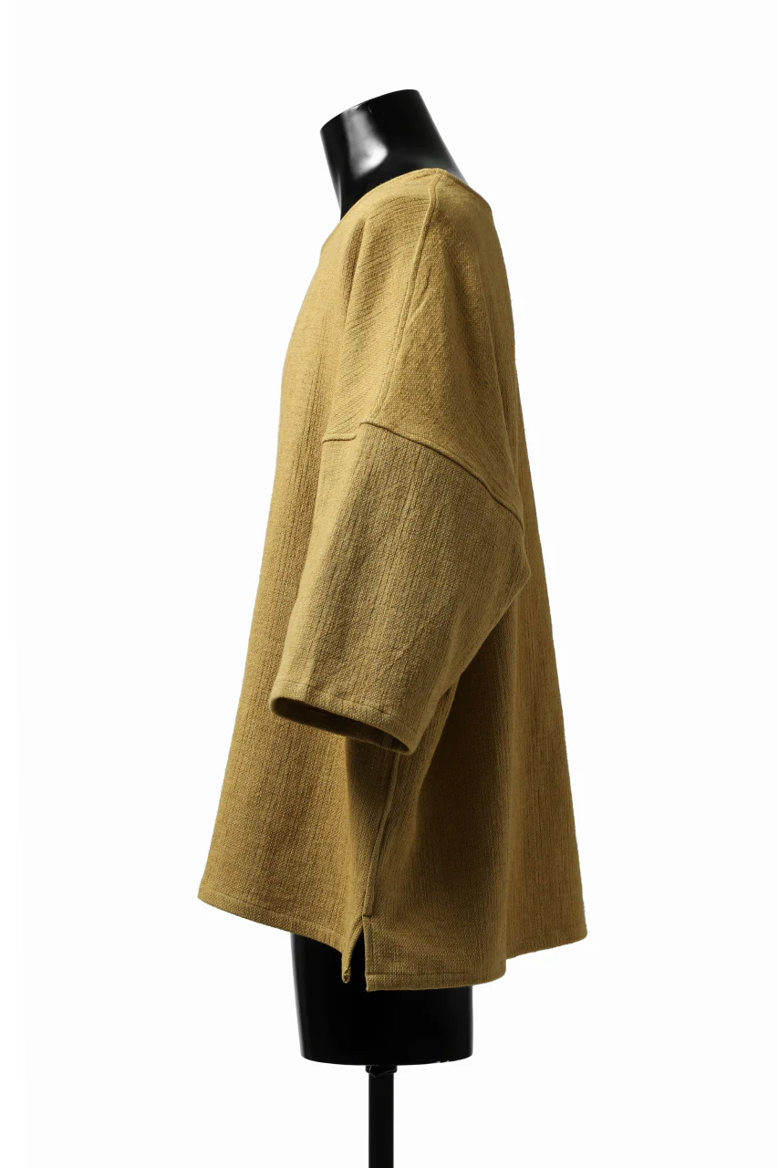 ISAMU KATAYAMA BACKLASH RELAX FIT PULLOVER SHIRT / DOBBY LINEN-COTTON (MUSTARD) - Image 4