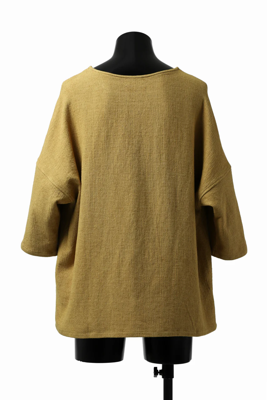 ISAMU KATAYAMA BACKLASH RELAX FIT PULLOVER SHIRT / DOBBY LINEN-COTTON (MUSTARD) - Image 5