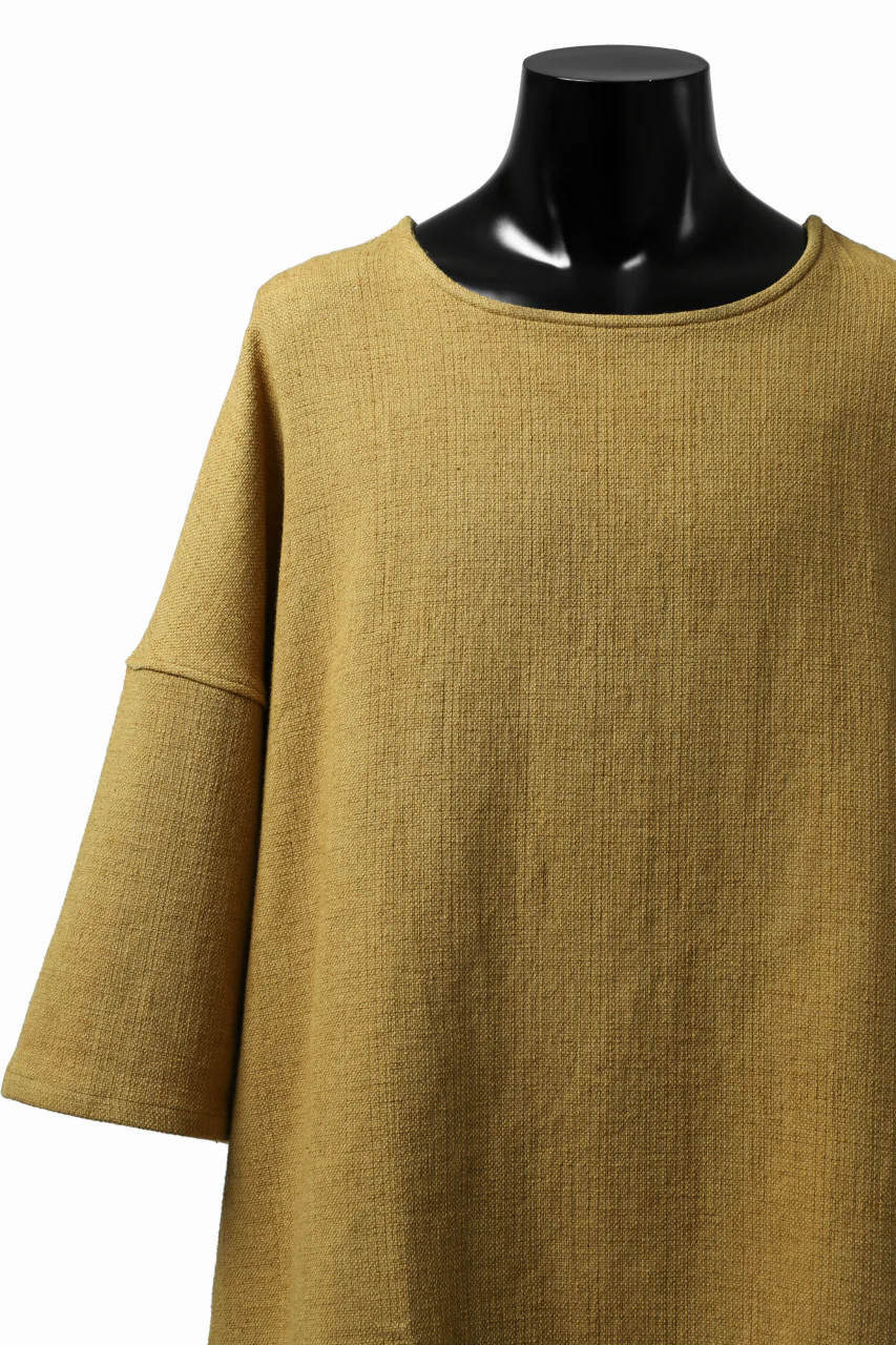 ISAMU KATAYAMA BACKLASH RELAX FIT PULLOVER SHIRT / DOBBY LINEN-COTTON (MUSTARD) - Image 8