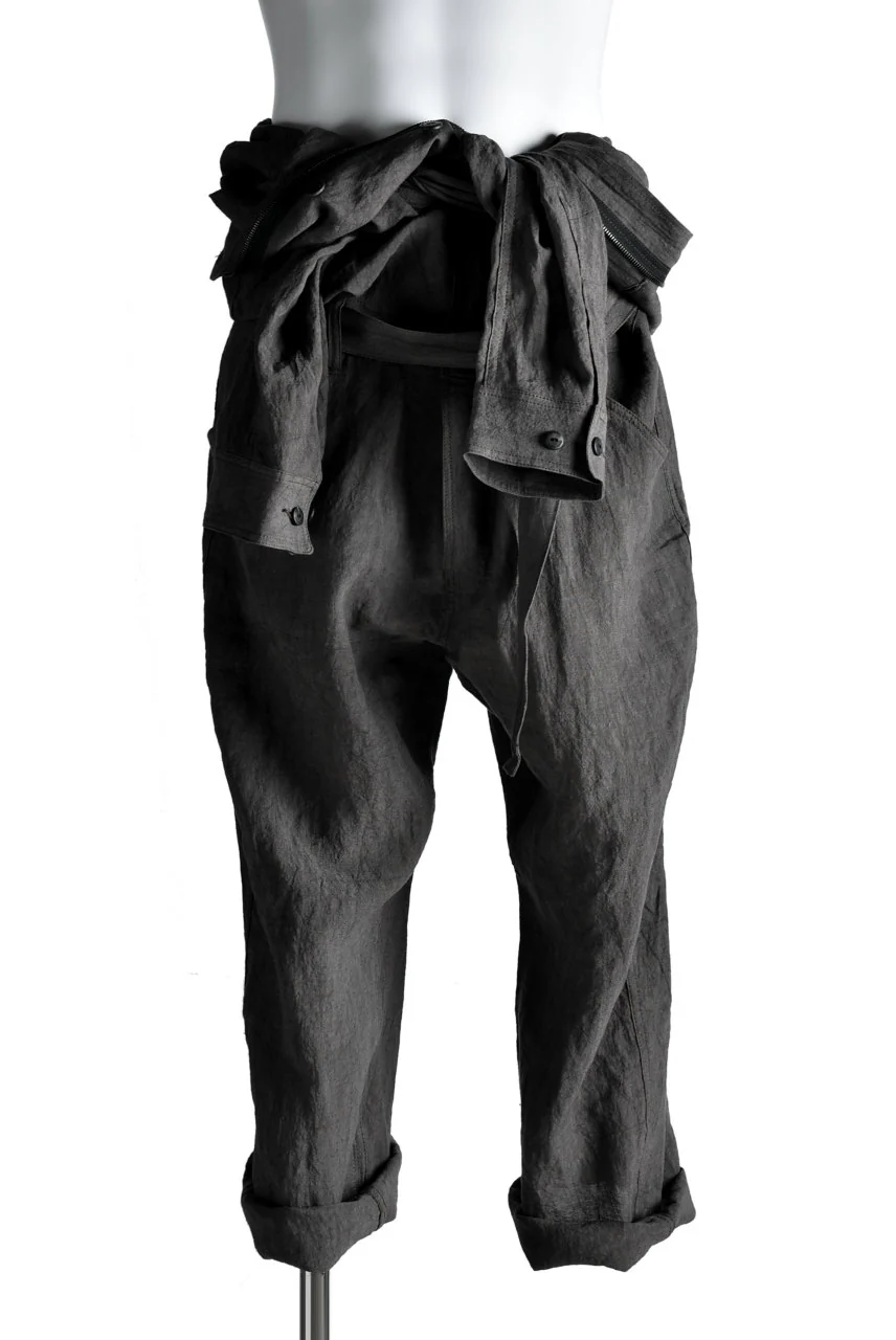 ISAMU KATAYAMA BACKLASH ROUGH LINEN JUMP-SUITS (GREY) - Image 3