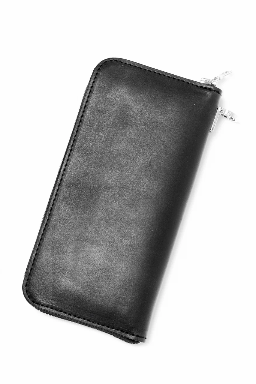 ISAMU KATAYAMA BACKLASH ROUND FASTNER WALLET / GUIDI HORSE BUTT (BLACK) - Image 5