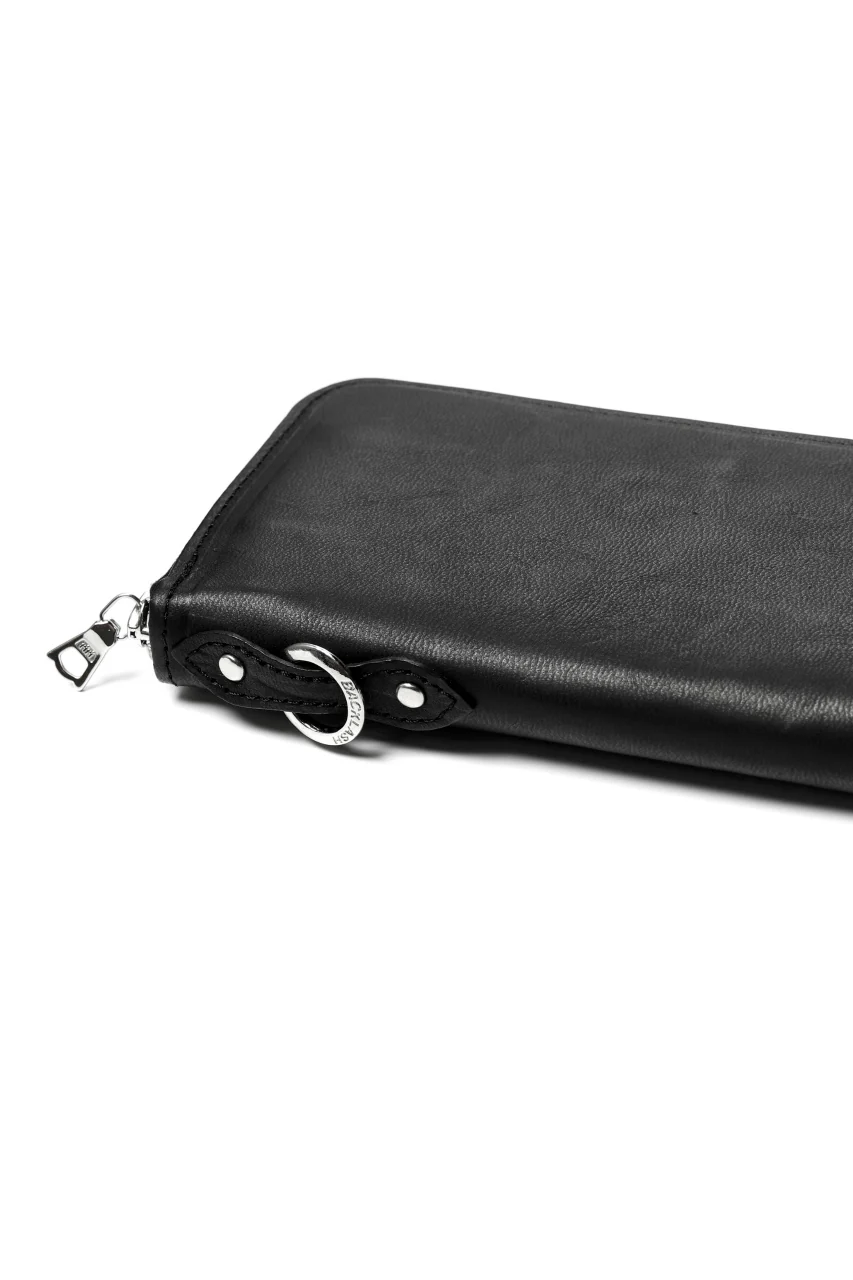 ISAMU KATAYAMA BACKLASH ROUND FASTNER WALLET / ITALY HORSE LEATHER (VACHETTA FINISHED / BLACK) - Image 8