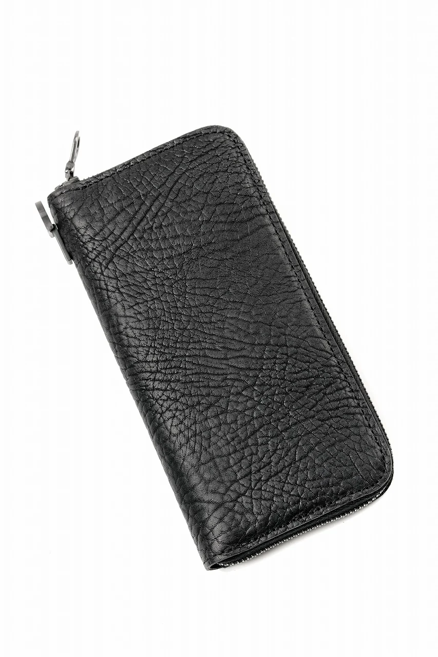 ISAMU KATAYAMA BACKLASH ROUND FASTNER WALLET / MARYAM HEAT SHRINK HORSE BUTT (BLACK) - Image 3