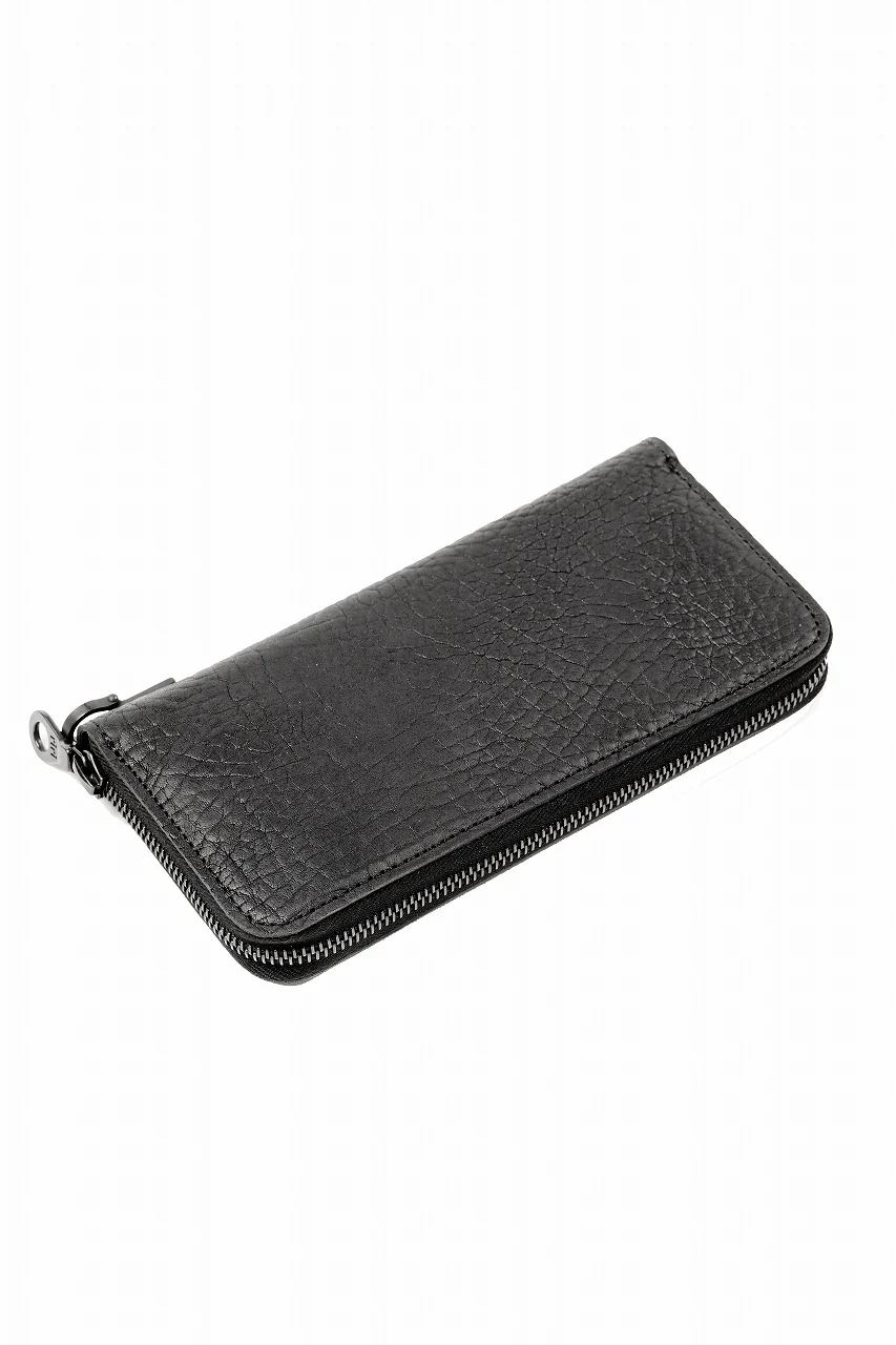 ISAMU KATAYAMA BACKLASH ROUND FASTNER WALLET / MARYAM HEAT SHRINK HORSE BUTT (BLACK) - Image 4