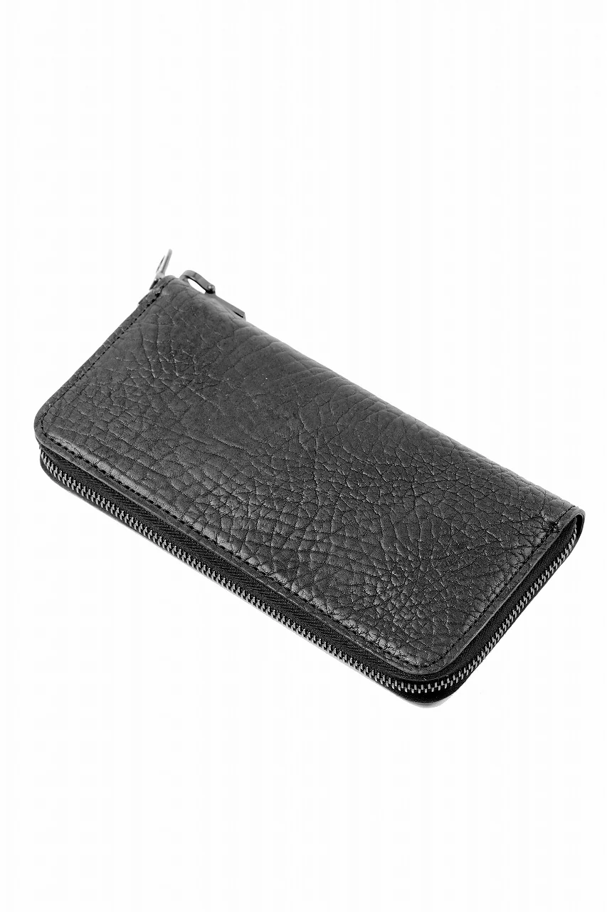 ISAMU KATAYAMA BACKLASH ROUND FASTNER WALLET / MARYAM HEAT SHRINK HORSE BUTT (BLACK) - Image 5