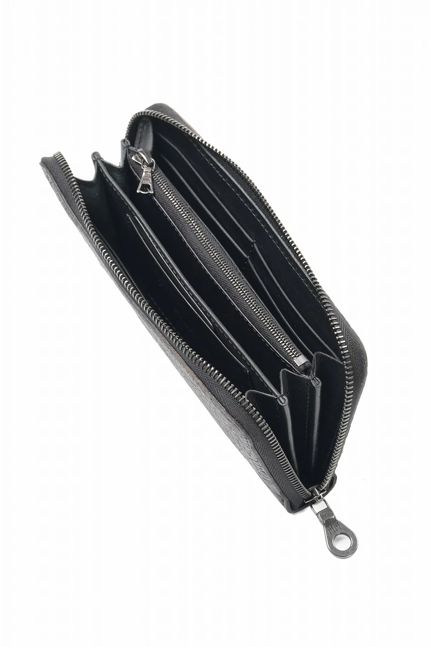 ISAMU KATAYAMA BACKLASH ROUND FASTNER WALLET / MARYAM HEAT SHRINK HORSE BUTT (BLACK) - Image 7