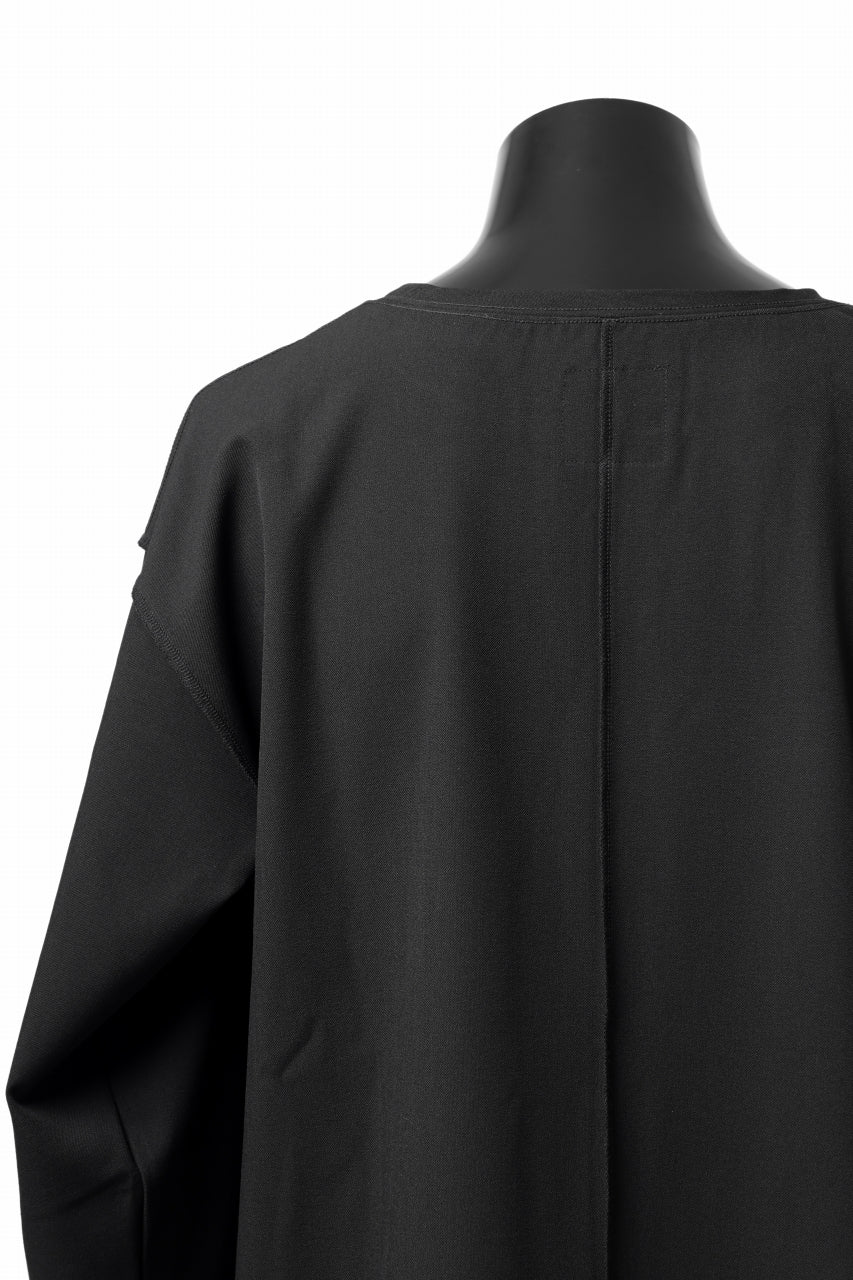 ISAMU KATAYAMA BACKLASH ROUND HEM L/S TOPS / STRETCH HEAT STORAGE FLEECE (BLACK) - Image 12