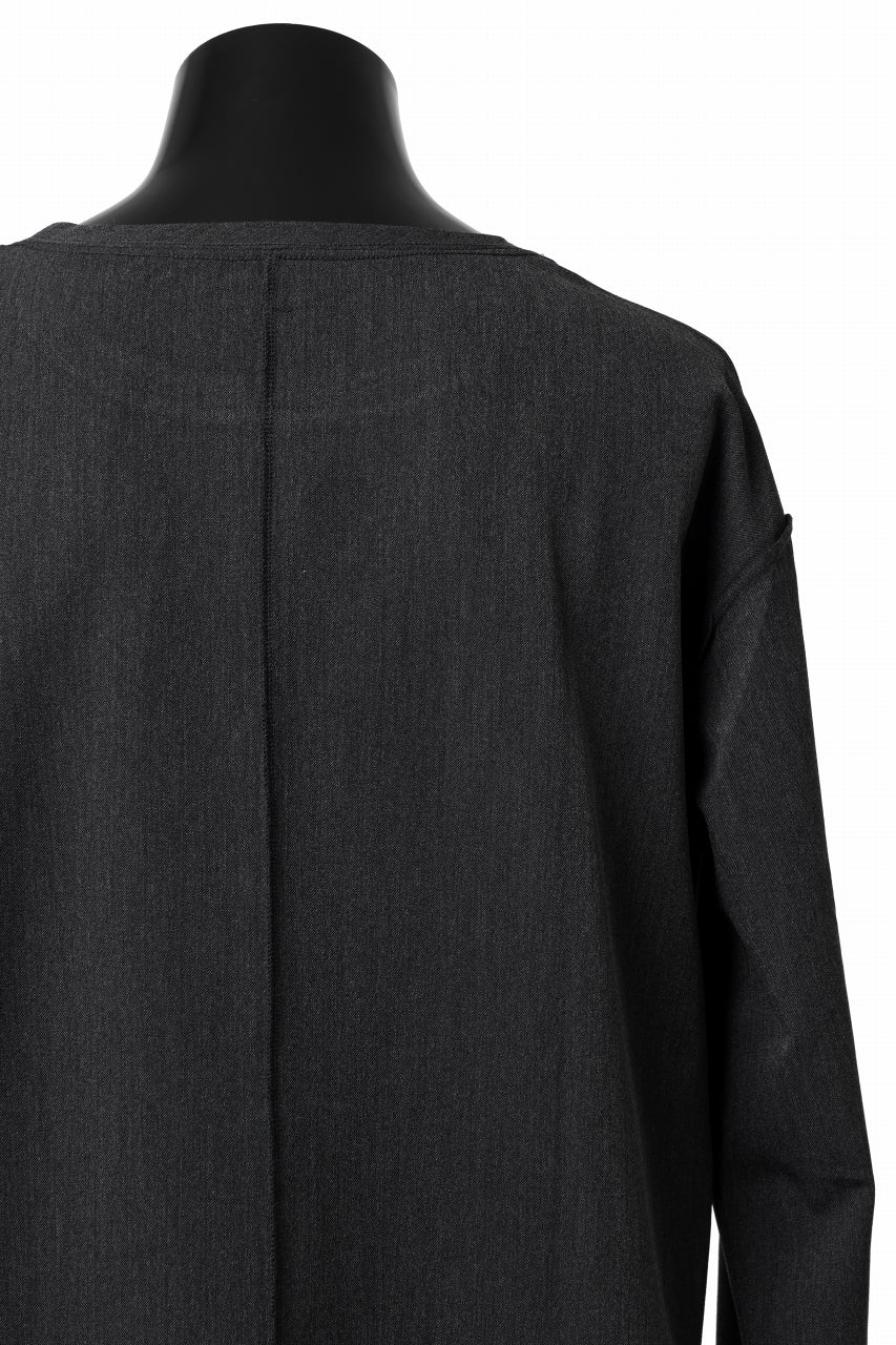 ISAMU KATAYAMA BACKLASH ROUND HEM L/S TOPS / STRETCH HEAT STORAGE FLEECE (GREY) - Image 11