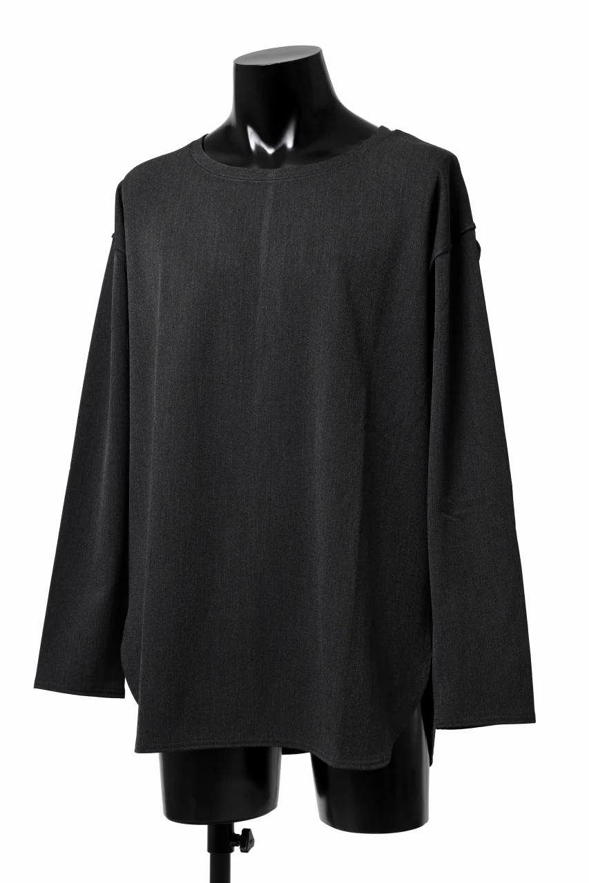 ISAMU KATAYAMA BACKLASH ROUND HEM L/S TOPS / STRETCH HEAT STORAGE FLEECE (GREY) - Image 2