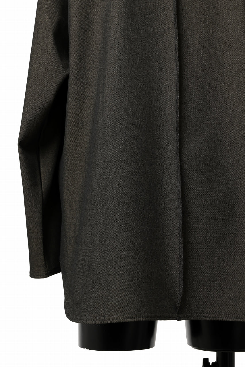 ISAMU KATAYAMA BACKLASH ROUND HEM L/S TOPS / STRETCH HEAT STORAGE FLEECE (KHAKI) - Image 13