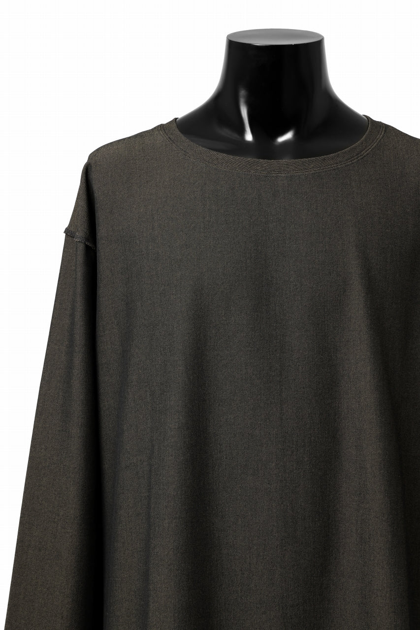 ISAMU KATAYAMA BACKLASH ROUND HEM L/S TOPS / STRETCH HEAT STORAGE FLEECE (KHAKI) - Image 5