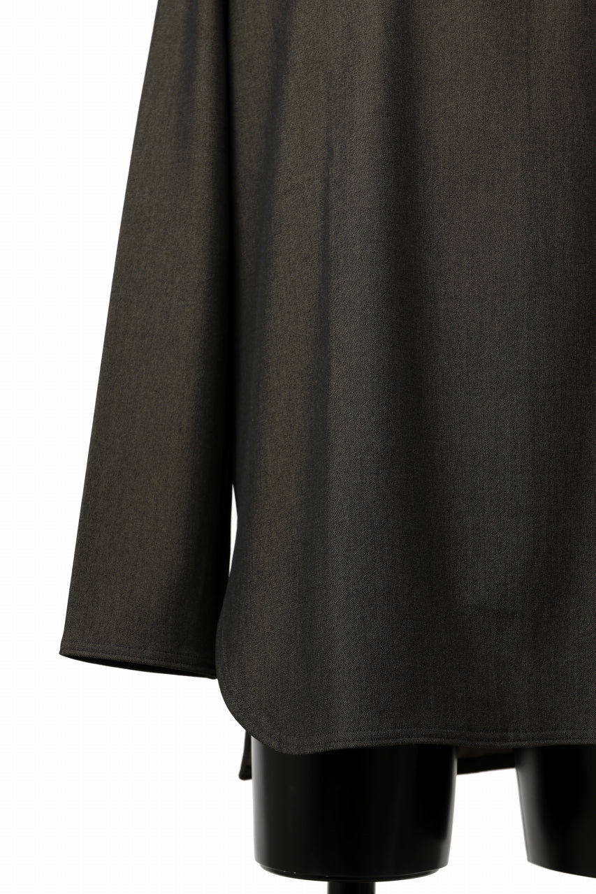 ISAMU KATAYAMA BACKLASH ROUND HEM L/S TOPS / STRETCH HEAT STORAGE FLEECE (KHAKI) - Image 6