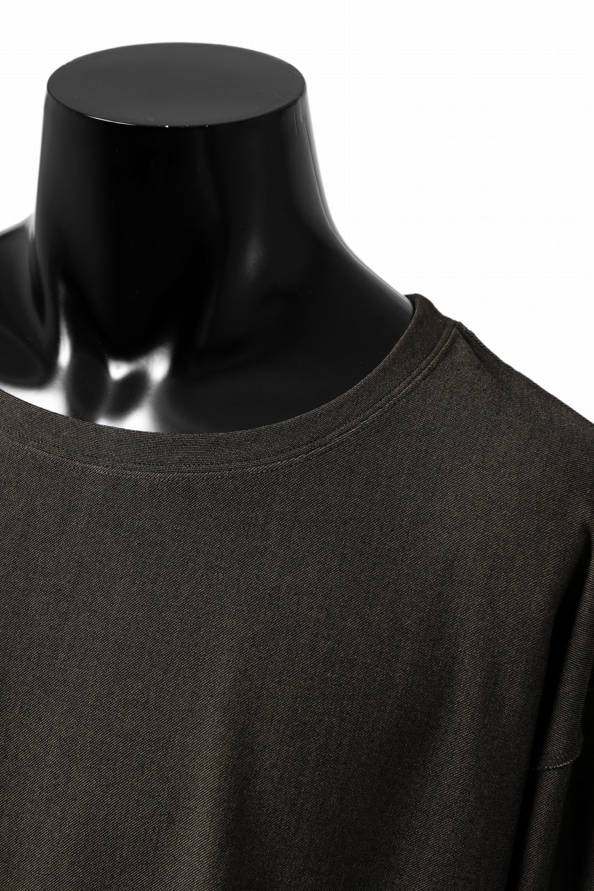 ISAMU KATAYAMA BACKLASH ROUND HEM L/S TOPS / STRETCH HEAT STORAGE FLEECE (KHAKI) - Image 8