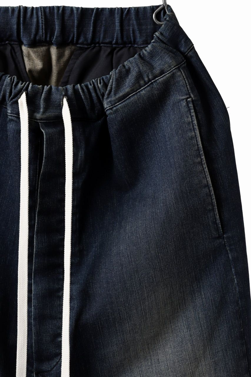 ISAMU KATAYAMA BACKLASH SARROUEL DENIM SHORTS / EXTREME STRETCH DIRTY (INDIGO) - Image 10