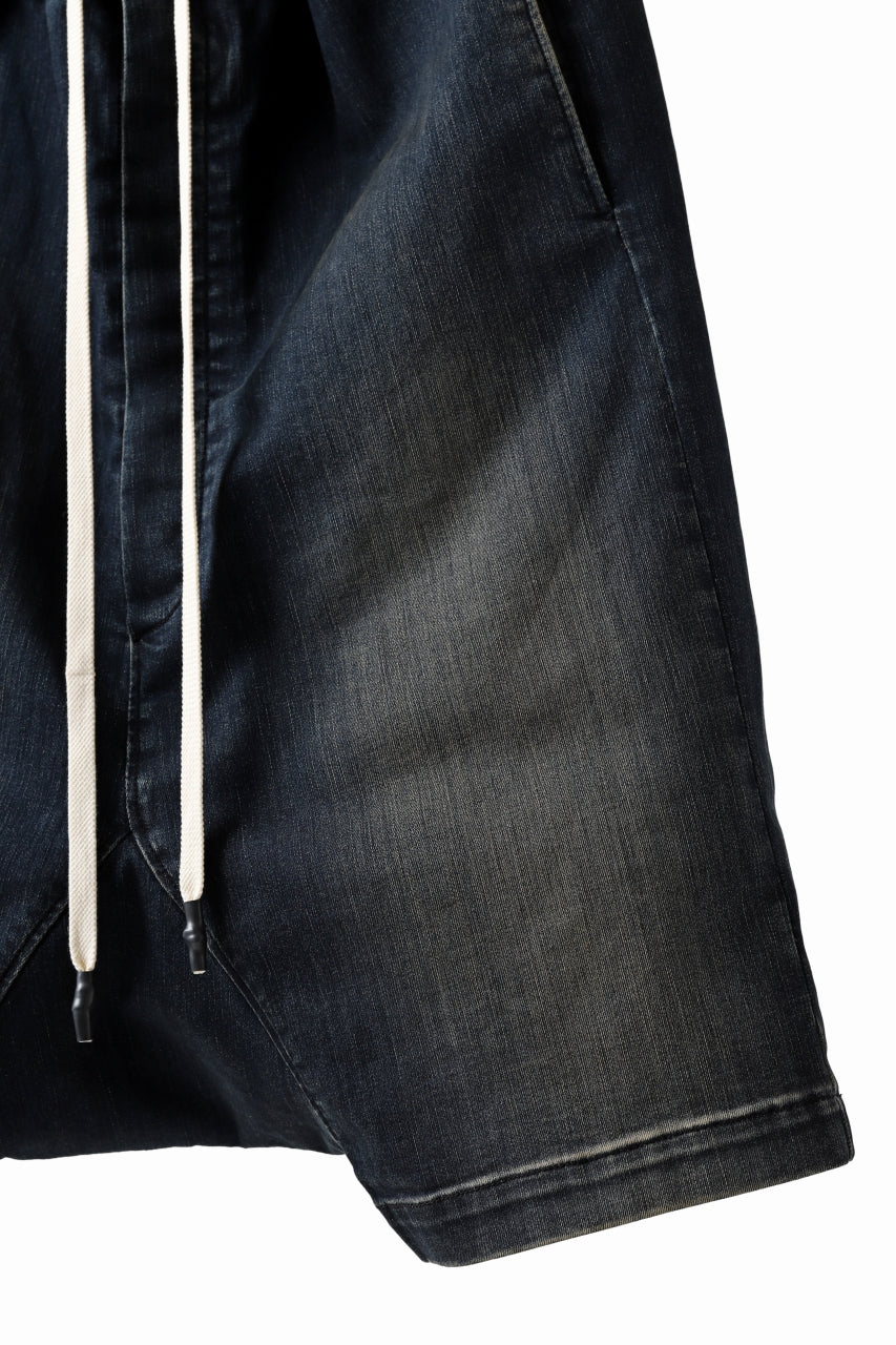 ISAMU KATAYAMA BACKLASH SARROUEL DENIM SHORTS / EXTREME STRETCH DIRTY (INDIGO) - Image 11