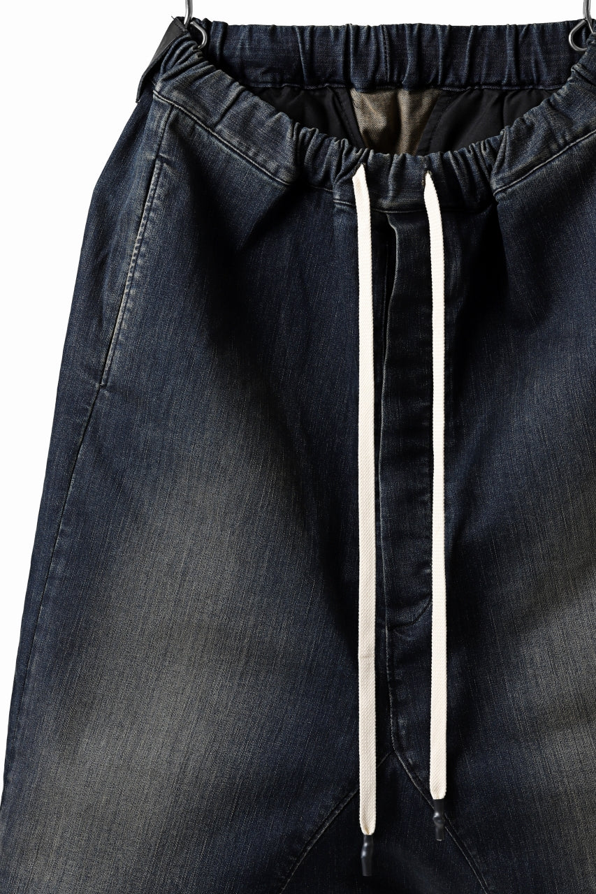 ISAMU KATAYAMA BACKLASH SARROUEL DENIM SHORTS / EXTREME STRETCH DIRTY (INDIGO) - Image 12