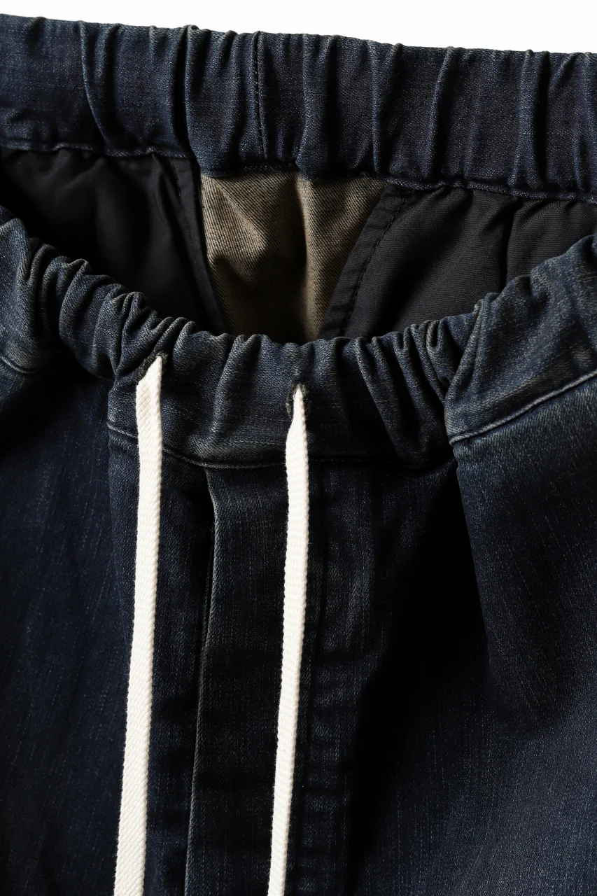 ISAMU KATAYAMA BACKLASH SARROUEL DENIM SHORTS / EXTREME STRETCH DIRTY (INDIGO) - Image 14