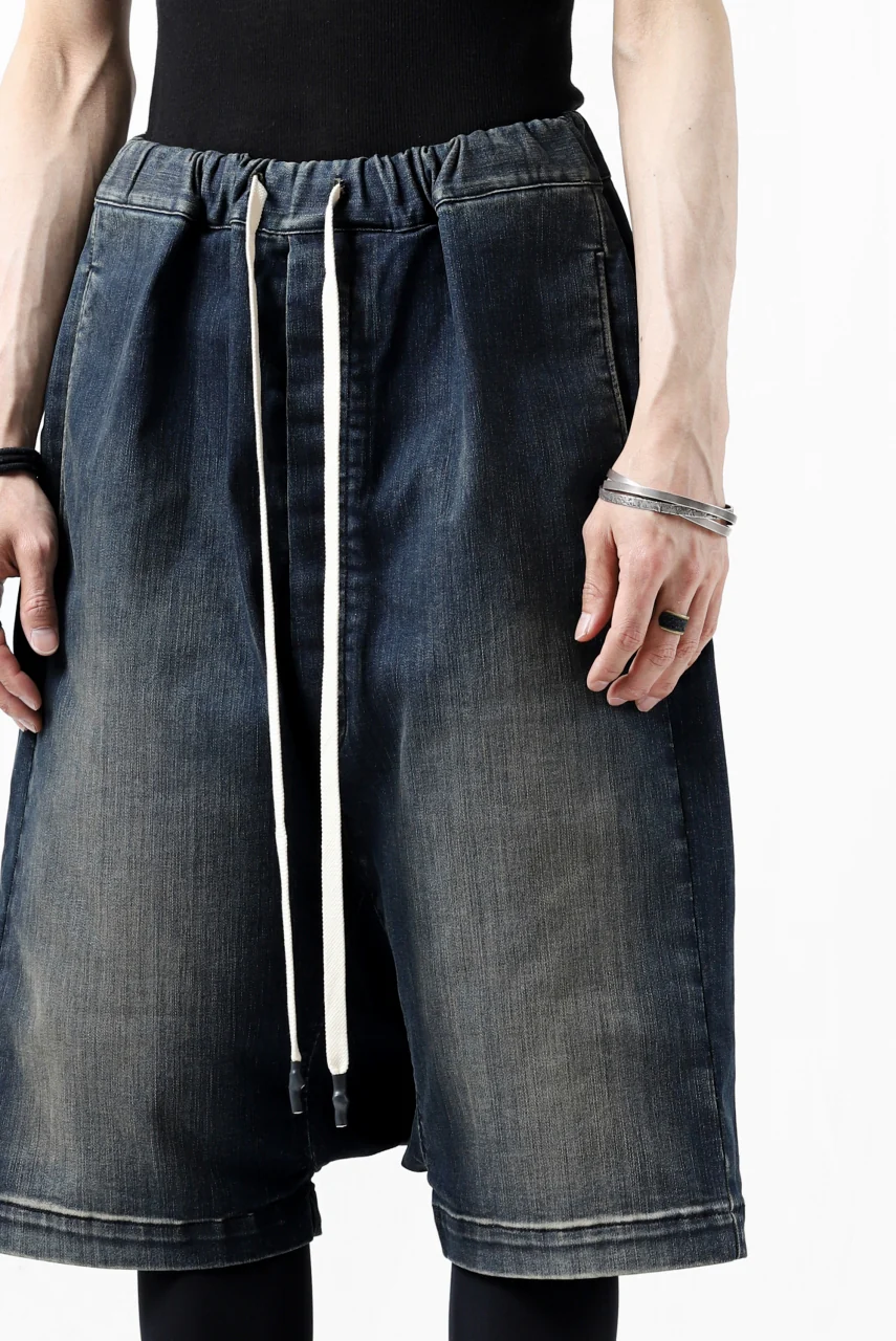 ISAMU KATAYAMA BACKLASH SARROUEL DENIM SHORTS / EXTREME STRETCH DIRTY (INDIGO) - Image 28