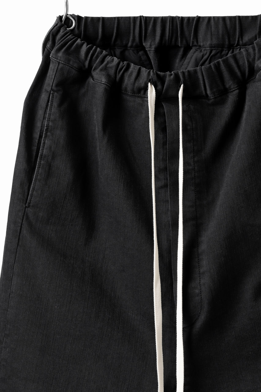 ISAMU KATAYAMA BACKLASH SARROUEL DENIM SHORTS / EXTREME STRETCH WASHER (BLACK) - Image 10