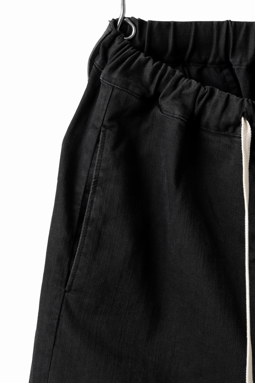 ISAMU KATAYAMA BACKLASH SARROUEL DENIM SHORTS / EXTREME STRETCH WASHER (BLACK) - Image 12