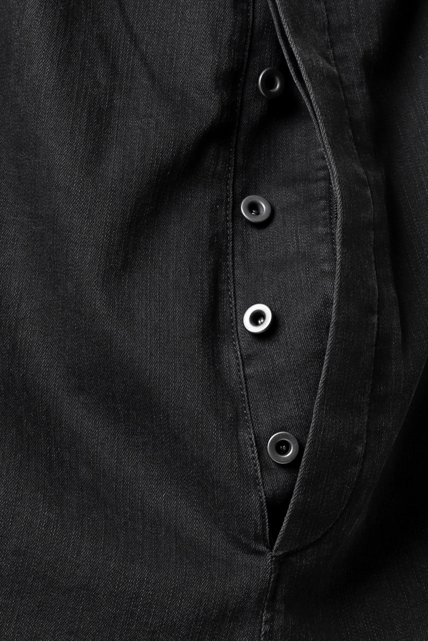ISAMU KATAYAMA BACKLASH SARROUEL DENIM SHORTS / EXTREME STRETCH WASHER (BLACK) - Image 14