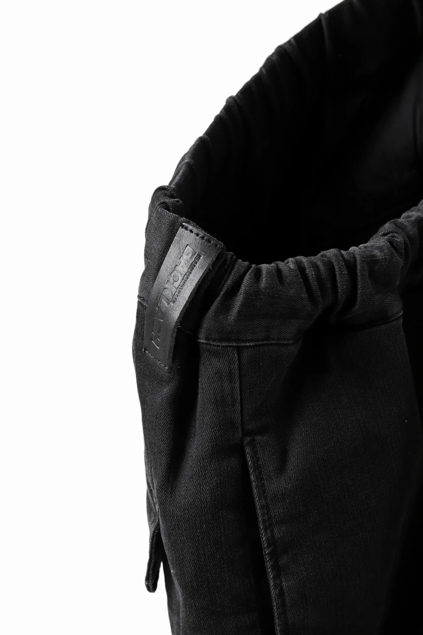 ISAMU KATAYAMA BACKLASH SARROUEL DENIM SHORTS / EXTREME STRETCH WASHER (BLACK) - Image 18