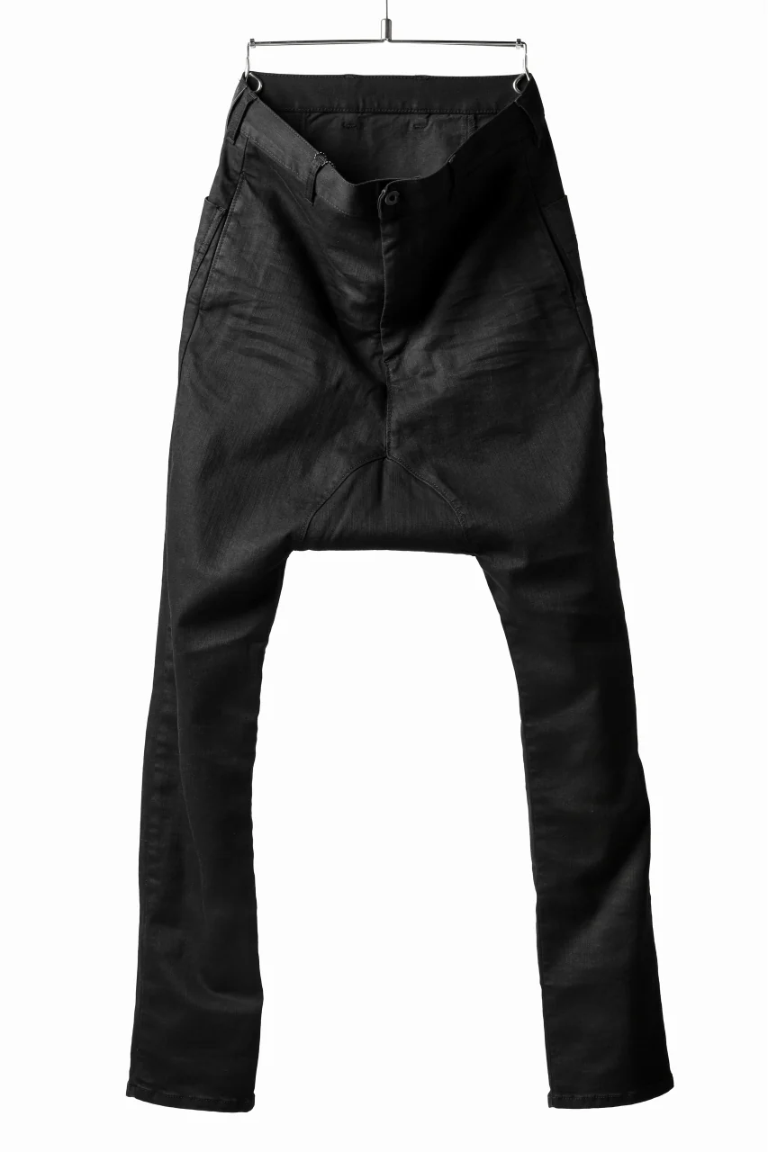 ISAMU KATAYAMA BACKLASH SARROUEL PANTS / HIGH POWER STRETCH DENIM (BLACK)