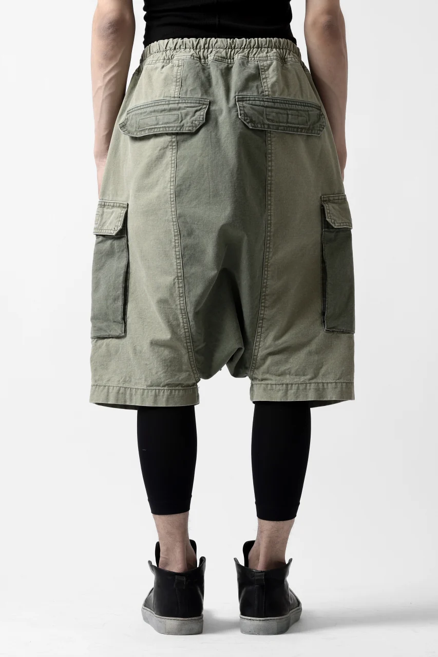 ISAMU KATAYAMA BACKLASH SARROUEL SHORTS / STONE WASHED USA-COTTON (KHAKI) - Image 10
