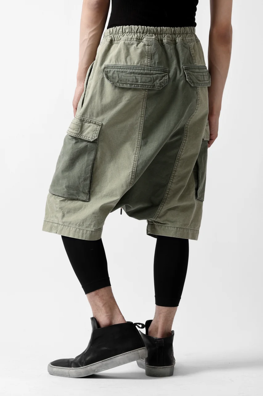 ISAMU KATAYAMA BACKLASH SARROUEL SHORTS / STONE WASHED USA-COTTON (KHAKI) - Image 11