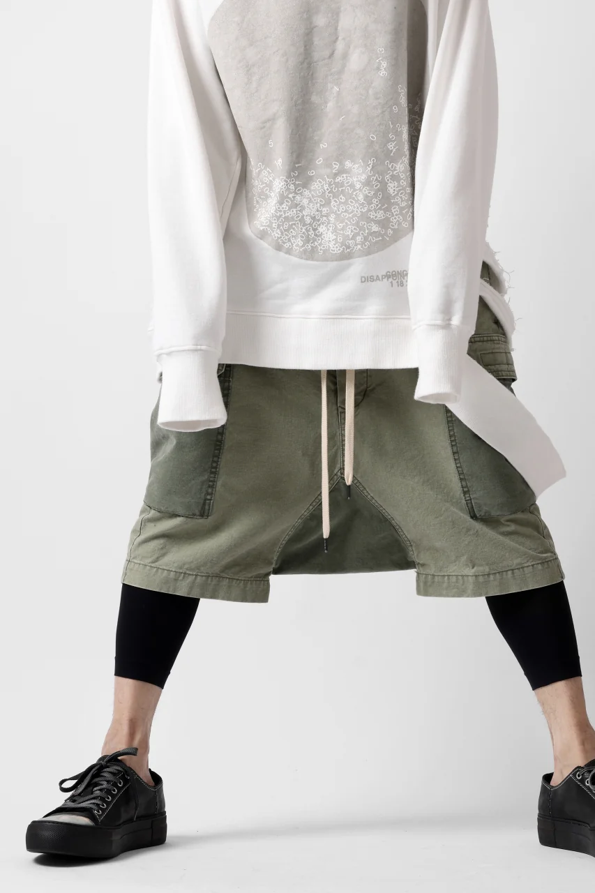 ISAMU KATAYAMA BACKLASH SARROUEL SHORTS / STONE WASHED USA-COTTON (KHAKI) - Image 12
