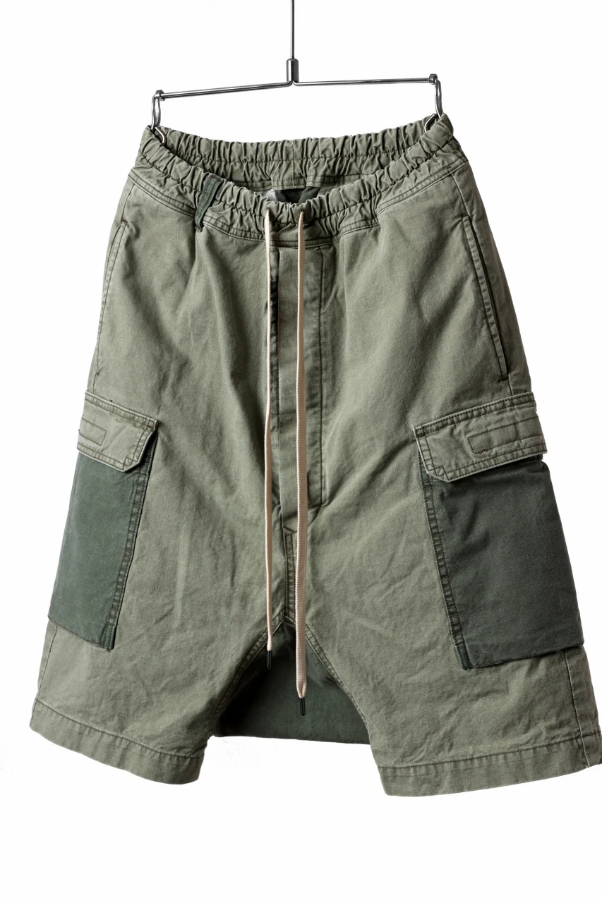 ISAMU KATAYAMA BACKLASH SARROUEL SHORTS / STONE WASHED USA-COTTON (KHAKI) - Image 14