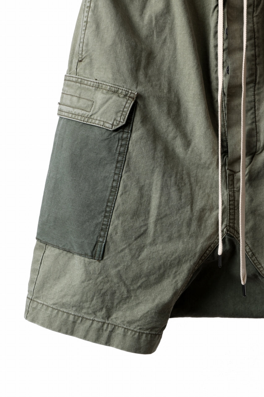 ISAMU KATAYAMA BACKLASH SARROUEL SHORTS / STONE WASHED USA-COTTON (KHAKI) - Image 19