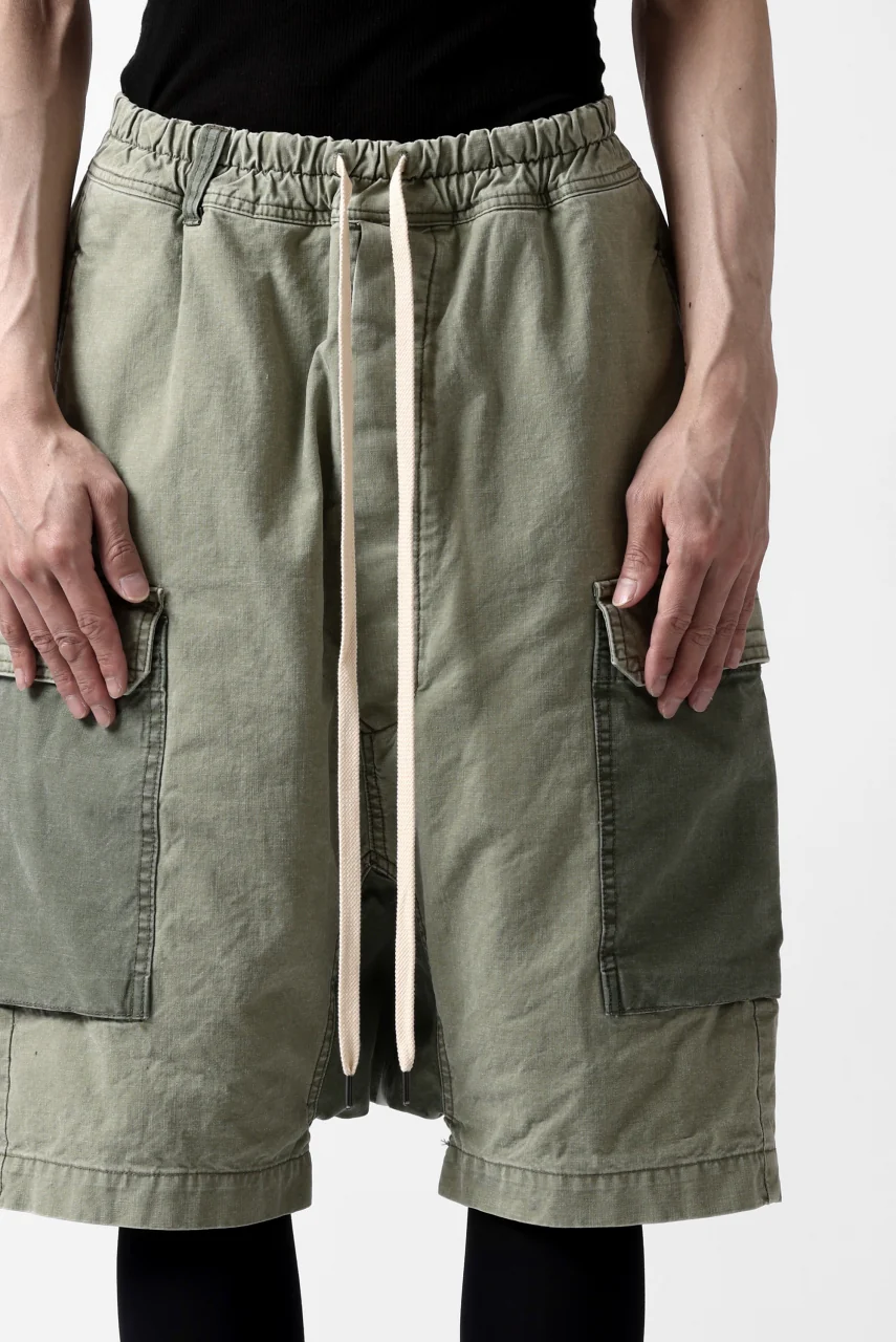 ISAMU KATAYAMA BACKLASH SARROUEL SHORTS / STONE WASHED USA-COTTON (KHAKI) - Image 26