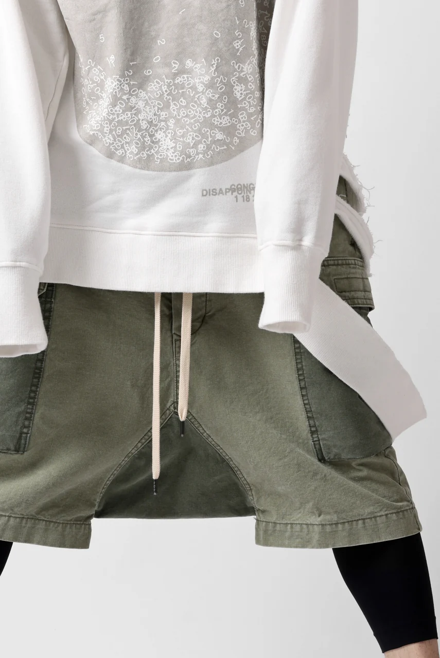 ISAMU KATAYAMA BACKLASH SARROUEL SHORTS / STONE WASHED USA-COTTON (KHAKI) - Image 7