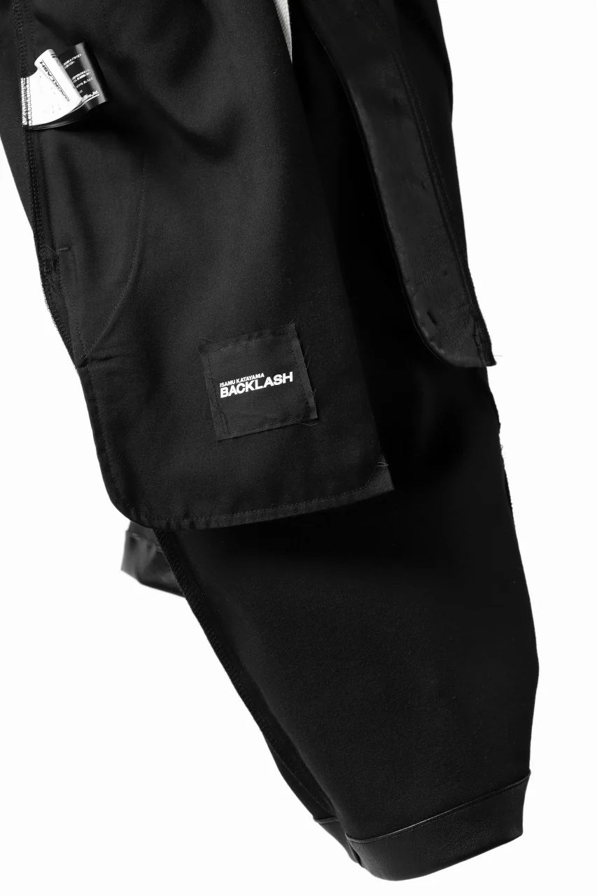 ISAMU KATAYAMA BACKLASH SARROUELSHORT PANTS / STRETCH SMOOTH DEER (BLACK) - Image 16