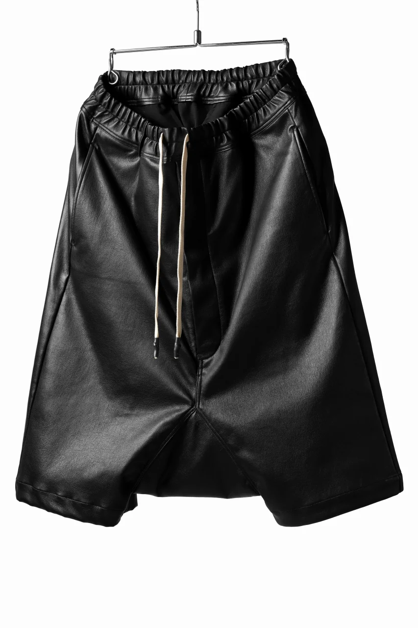 ISAMU KATAYAMA BACKLASH SARROUELSHORT PANTS / STRETCH SMOOTH DEER (BLACK) - Image 3
