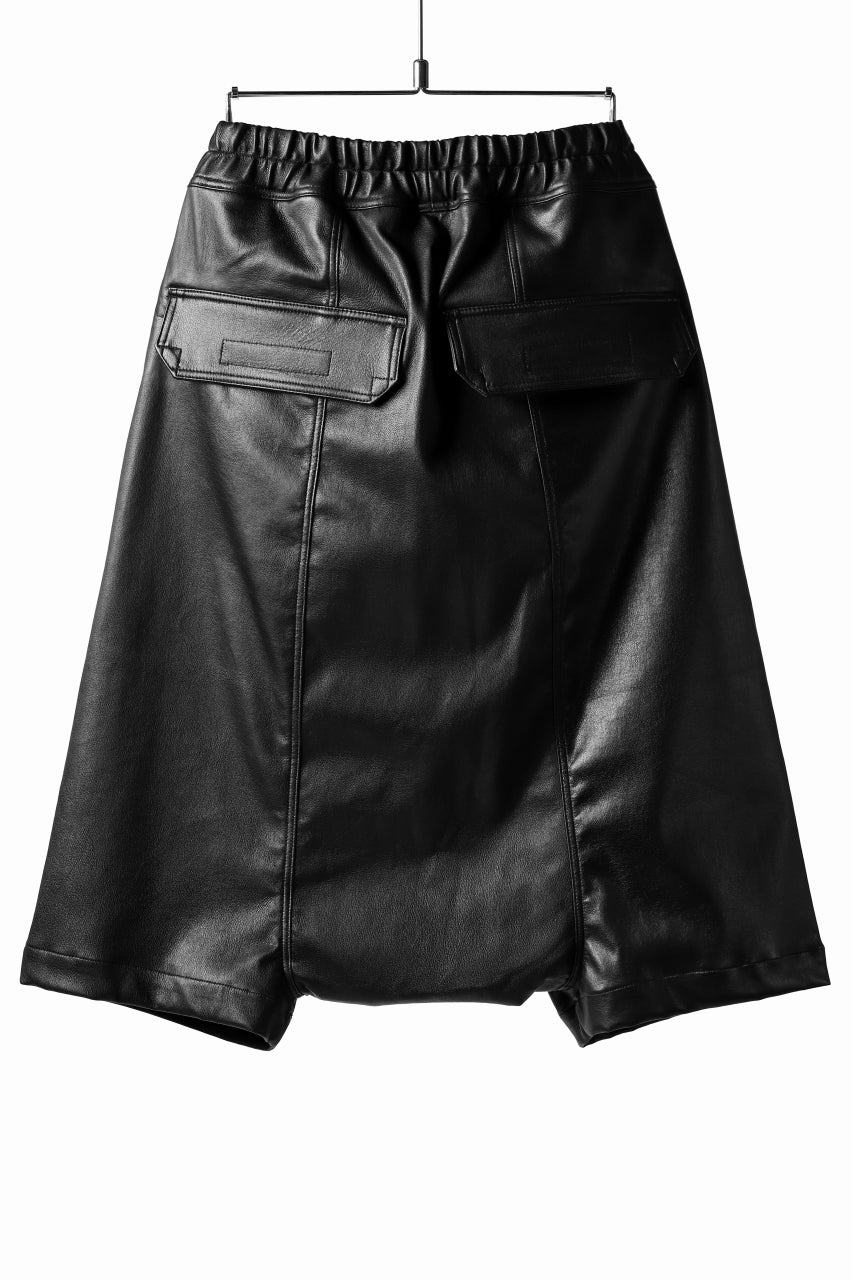 ISAMU KATAYAMA BACKLASH SARROUELSHORT PANTS / STRETCH SMOOTH DEER (BLACK) - Image 4