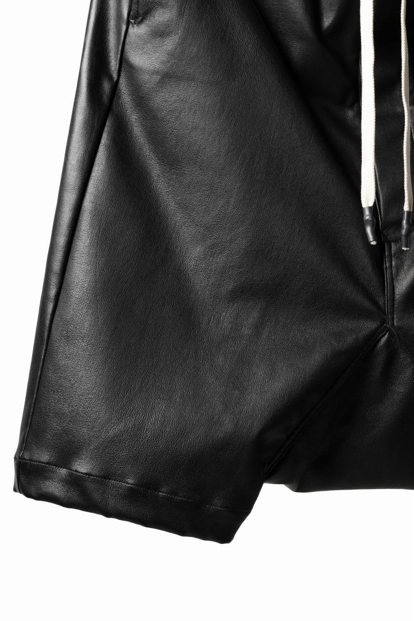 ISAMU KATAYAMA BACKLASH SARROUELSHORT PANTS / STRETCH SMOOTH DEER (BLACK) - Image 7