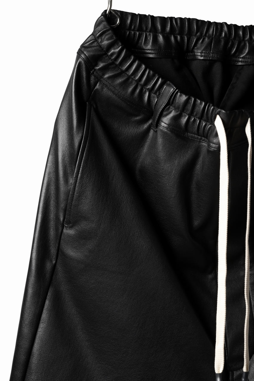 ISAMU KATAYAMA BACKLASH SARROUELSHORT PANTS / STRETCH SMOOTH DEER (BLACK) - Image 8