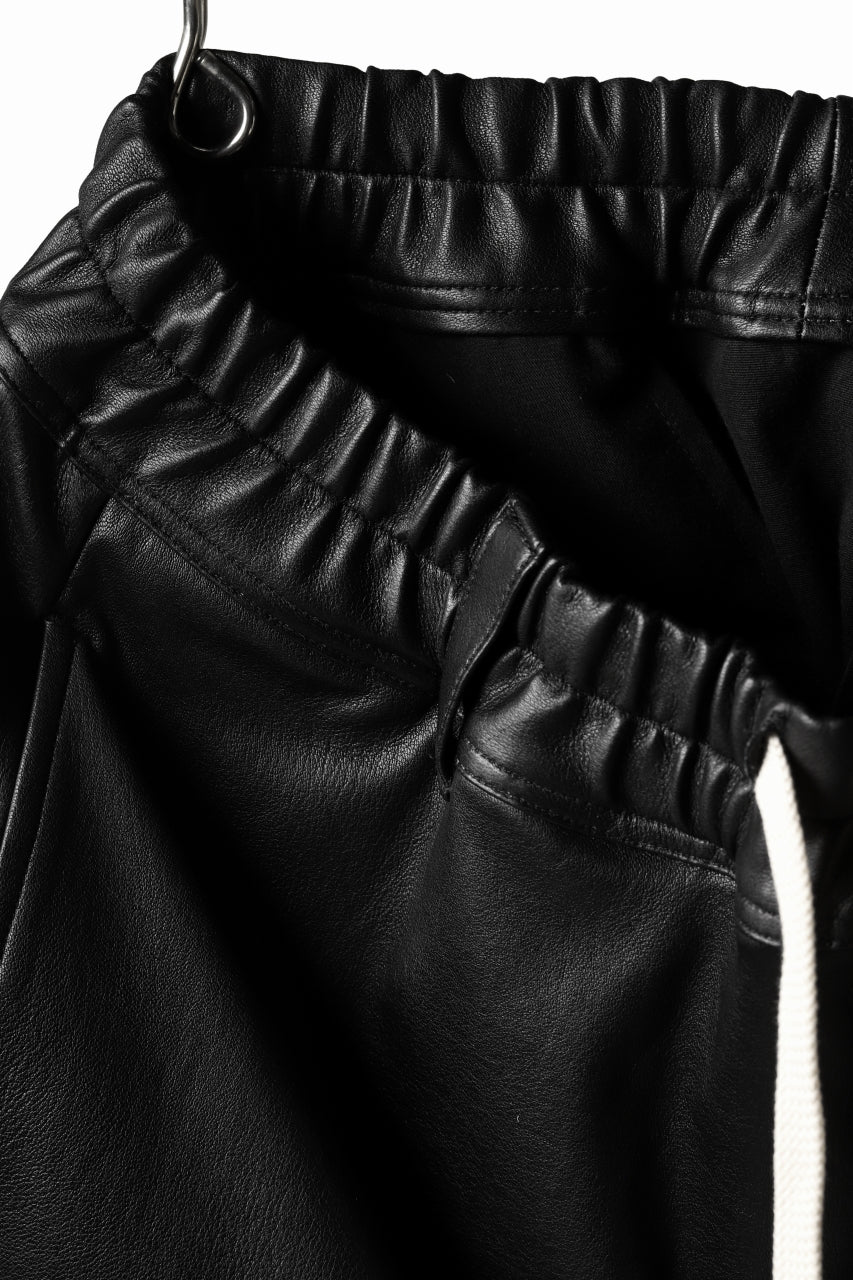 ISAMU KATAYAMA BACKLASH SARROUELSHORT PANTS / STRETCH SMOOTH DEER (BLACK) - Image 9