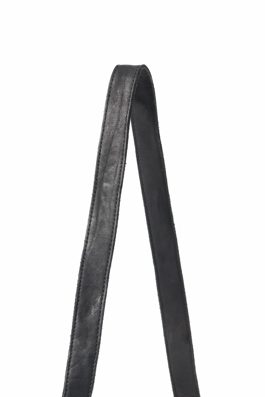 ISAMU KATAYAMA BACKLASH SHOULDER BAG / OBJECT DYED DOUBLE SHOULDER LEATHER (BLACK) - Image 12