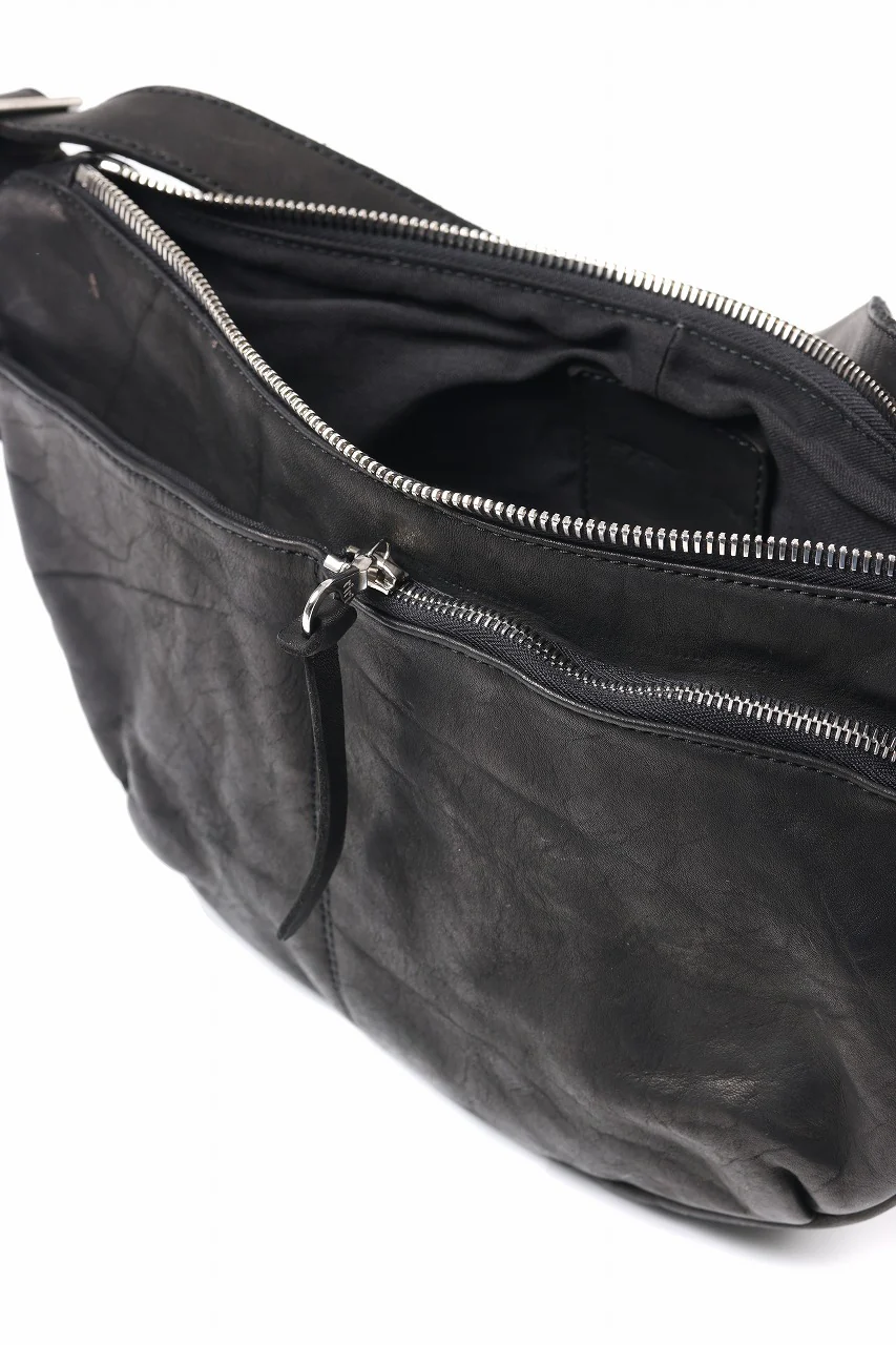 ISAMU KATAYAMA BACKLASH SHOULDER BAG / OBJECT DYED DOUBLE SHOULDER LEATHER (BLACK) - Image 15
