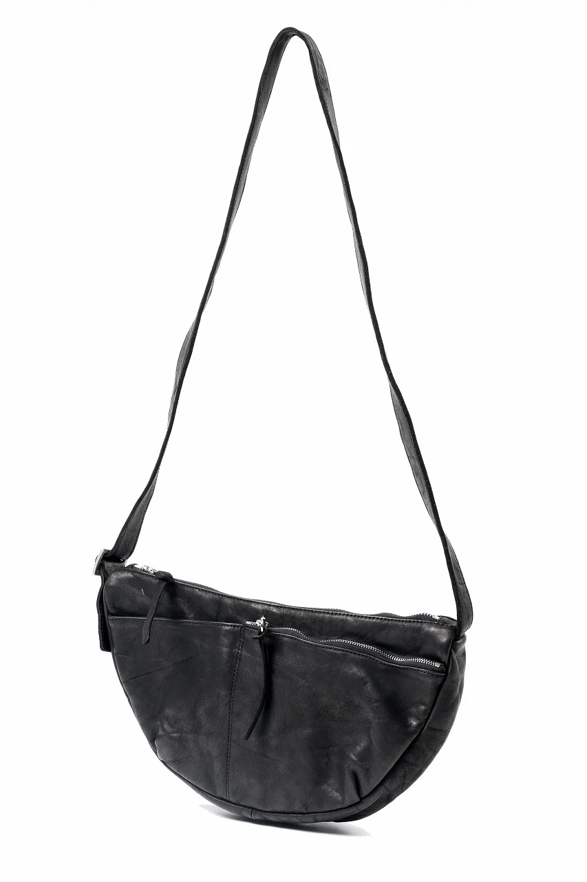 ISAMU KATAYAMA BACKLASH SHOULDER BAG / OBJECT DYED DOUBLE SHOULDER LEATHER (BLACK) - Image 2