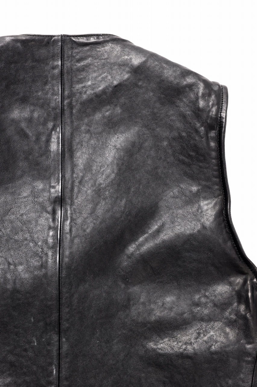 ISAMU KATAYAMA BACKLASH SHOULDER FRENCH SHOULDER GARMENT-DYED ZIPPER VEST (BLACK) - Image 8