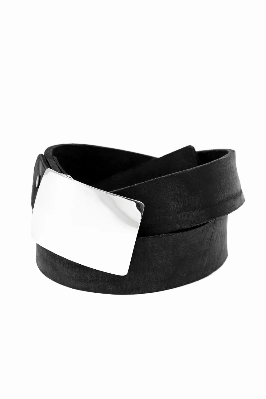 ISAMU KATAYAMA BACKLASH SILVER950 PLATE BUCKLE BELT / DOUBLE-SHOULDER OBJECT DYED (BLACK) - Image 10