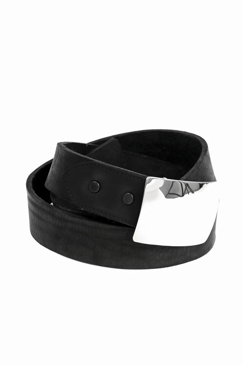 ISAMU KATAYAMA BACKLASH SILVER950 PLATE BUCKLE BELT / DOUBLE-SHOULDER OBJECT DYED (BLACK) - Image 11
