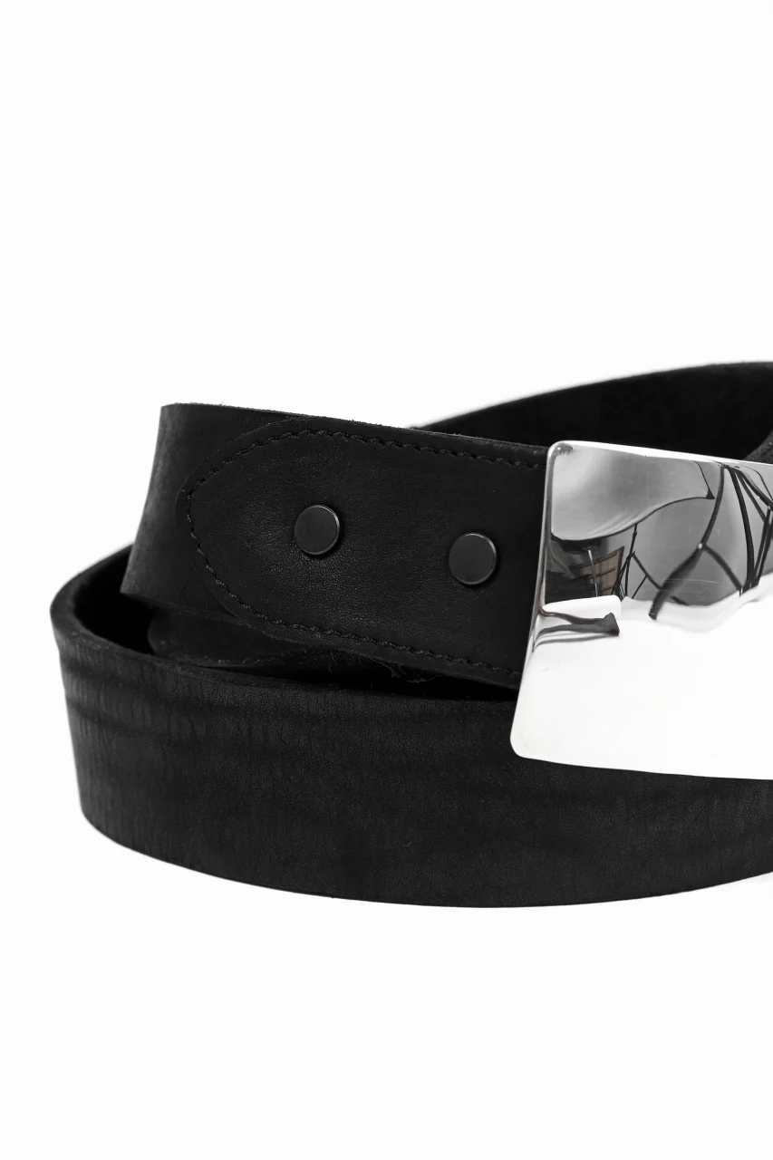 ISAMU KATAYAMA BACKLASH SILVER950 PLATE BUCKLE BELT / DOUBLE-SHOULDER OBJECT DYED (BLACK) - Image 12