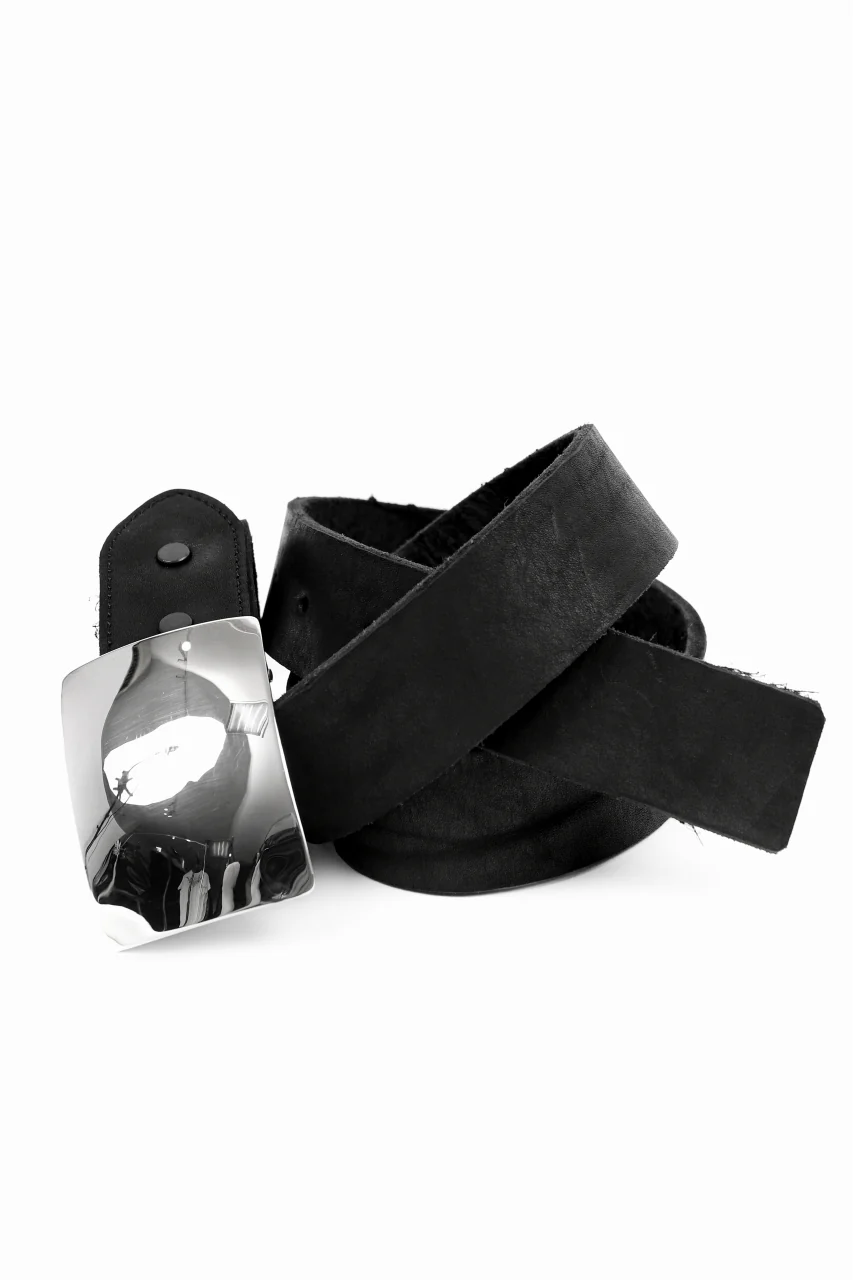 ISAMU KATAYAMA BACKLASH SILVER950 PLATE BUCKLE BELT / DOUBLE-SHOULDER OBJECT DYED (BLACK) - Image 14